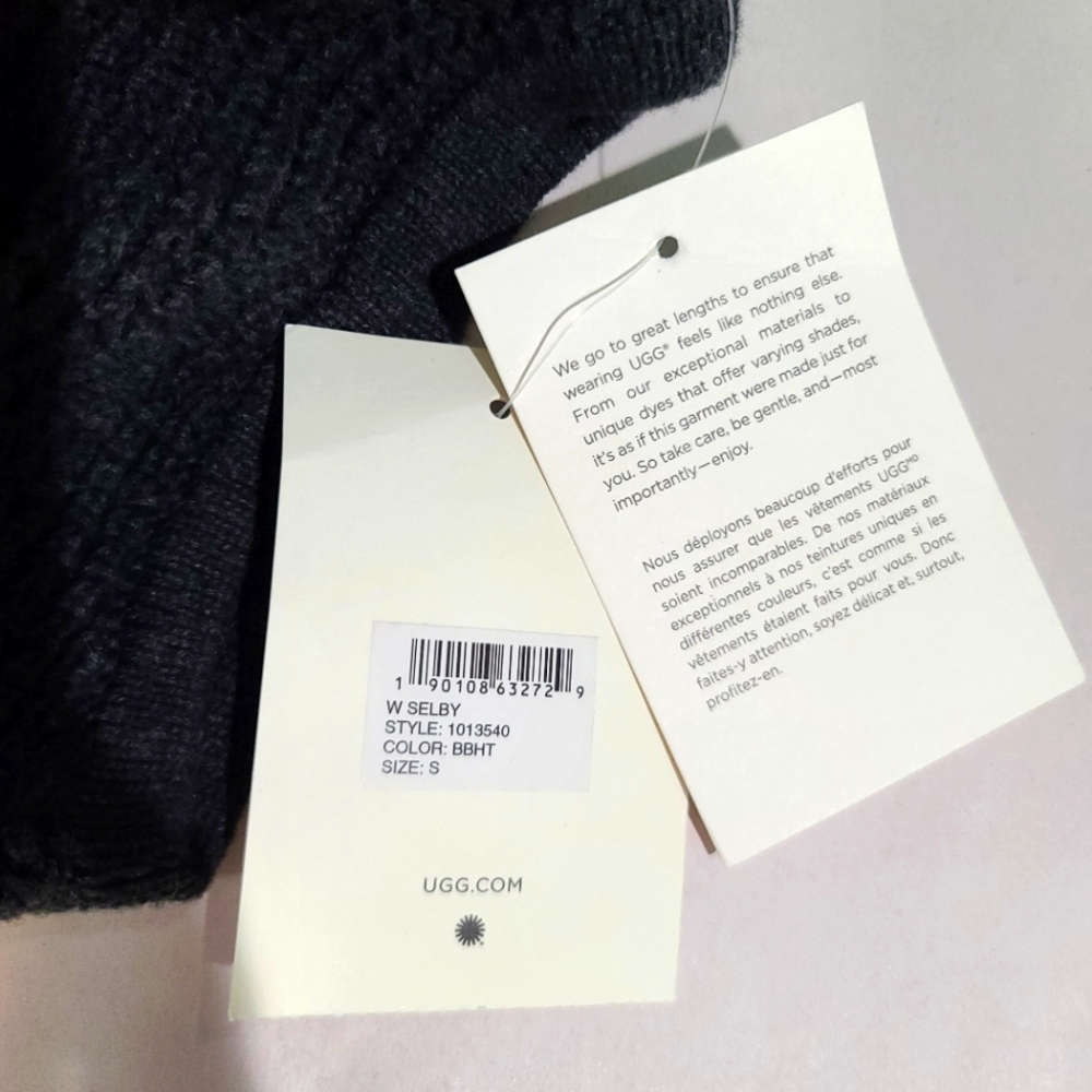 UGG Selby Turtleneck Chunky Knit Charcoal Gray Sweater - Picture 8 of 15
